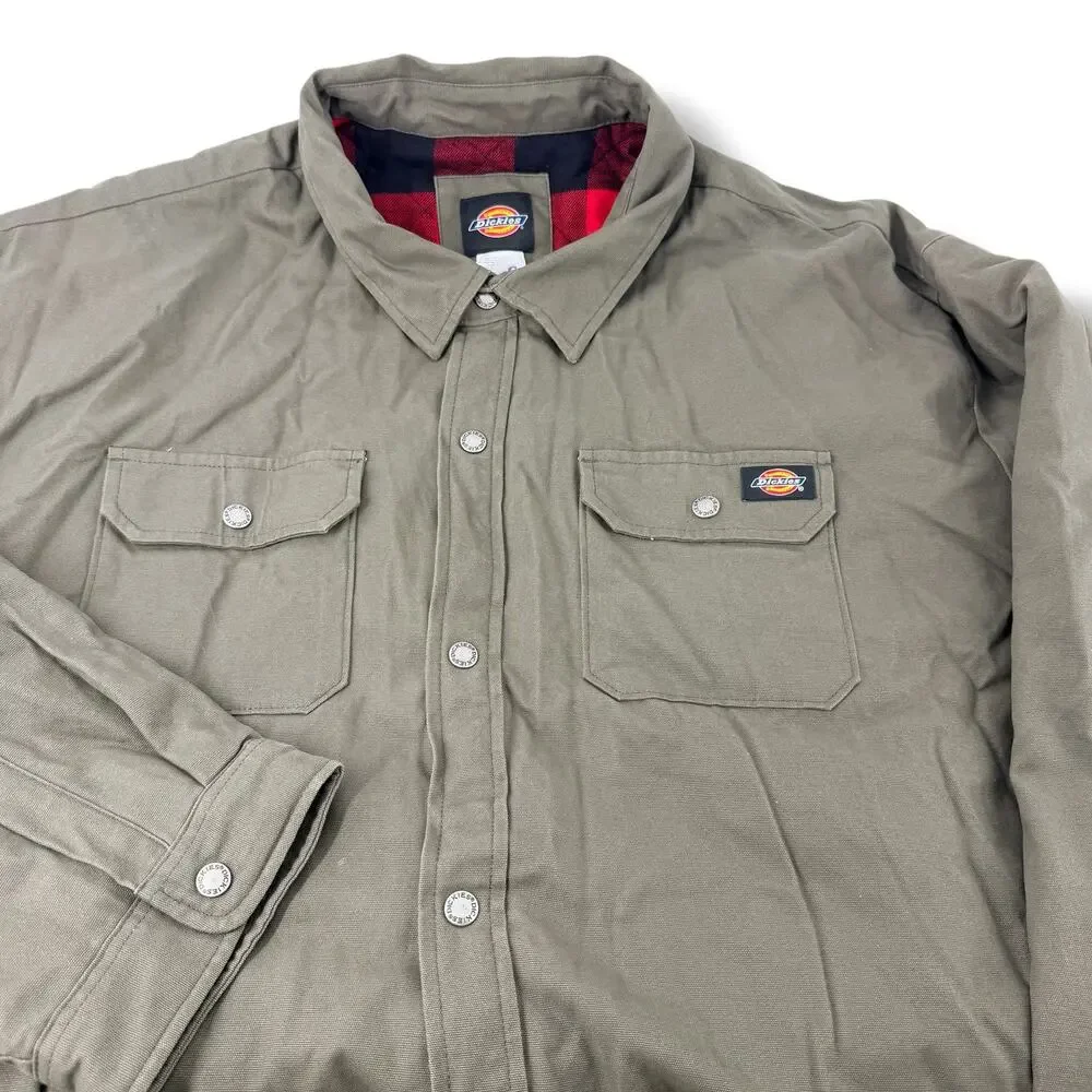 Dickies Flannel Lined Duck Shirt Jacket Men's 5XL Heritage Workwear Big Tall